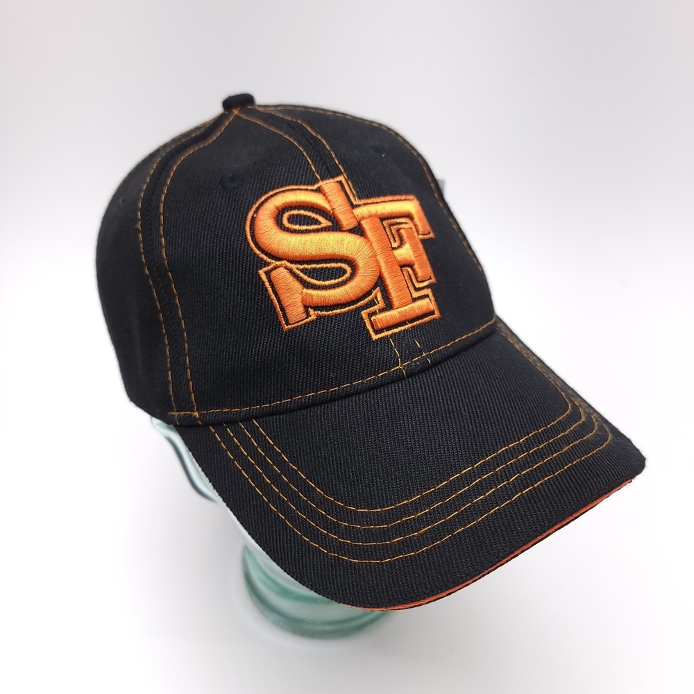 SF San Francisco Logo‎ Hat Black Orange Hook & Loop Lanza NEW